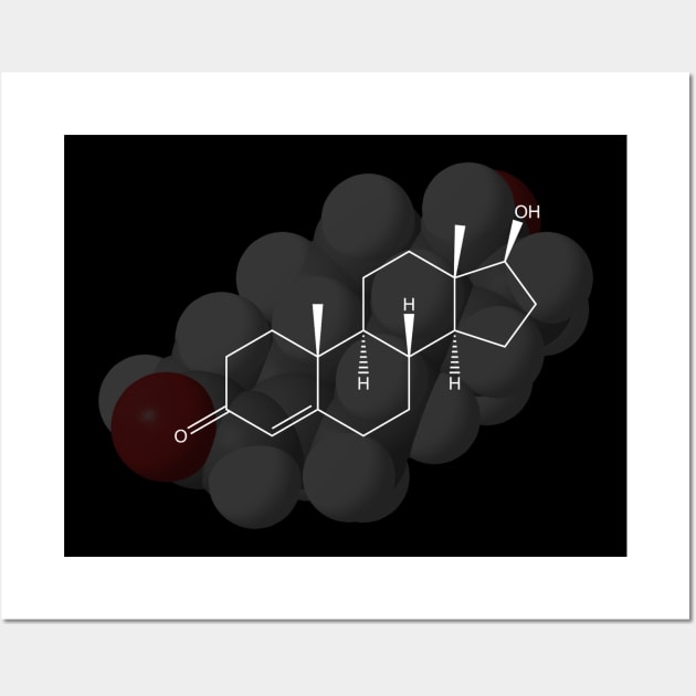 Testosterone Molecule Chemistry Wall Art by ChemECool